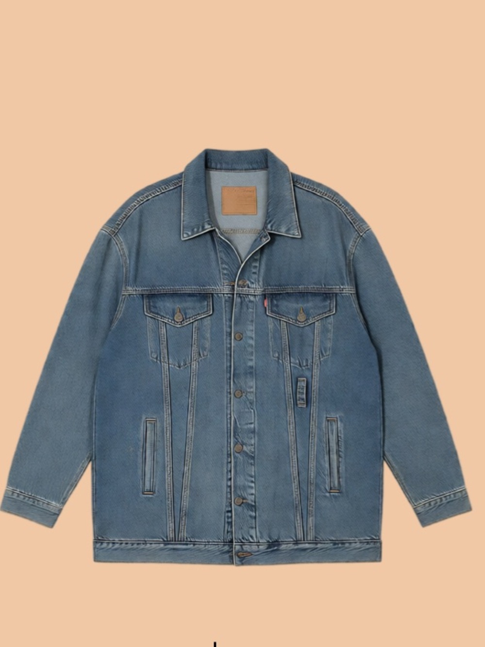 Levi's Blue Denim Trucker Jacket with Button Front